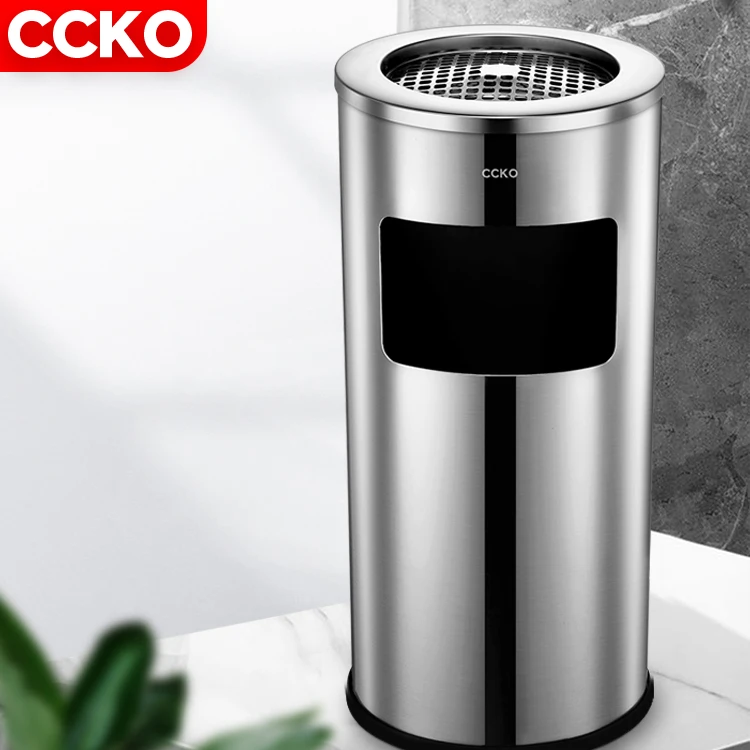 Оптовая продажа 10L 15L черный мусорный бак коммерческих сигаретного пепла мусорное ведро мусорные баки металла