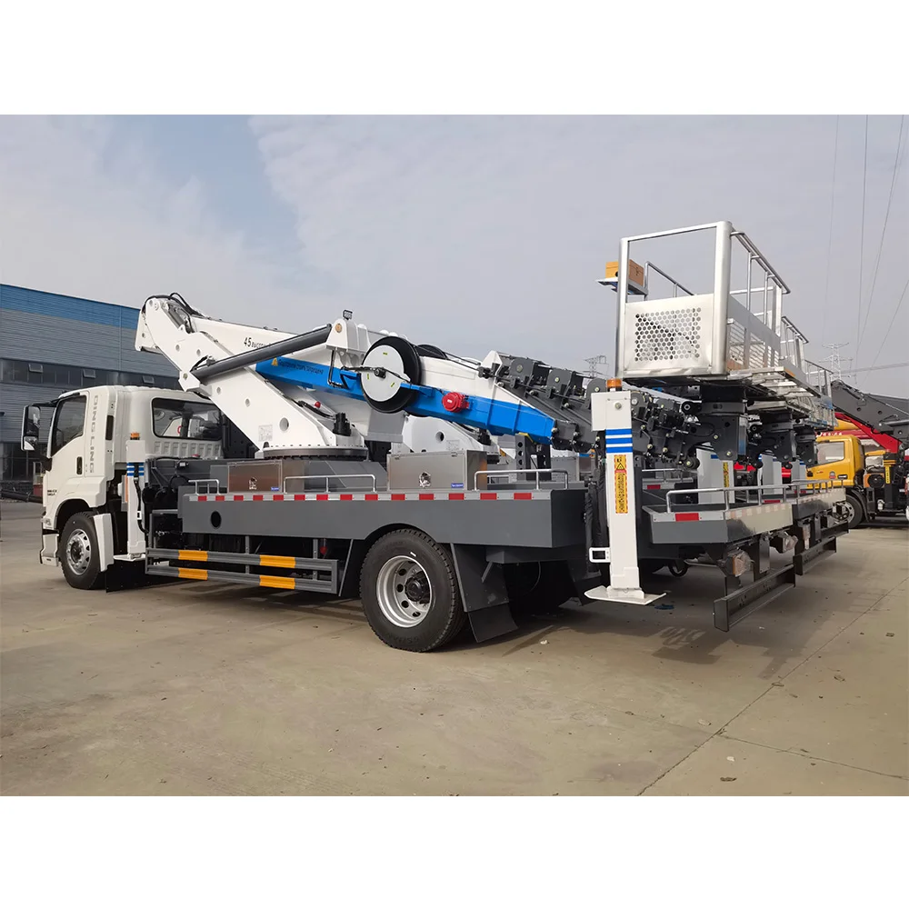 China Jushixin 45m Bucket Lift Aerial Truck Manual Transmission Diesel Fuel High Altitude Mobile Elevated Platform Work Truck