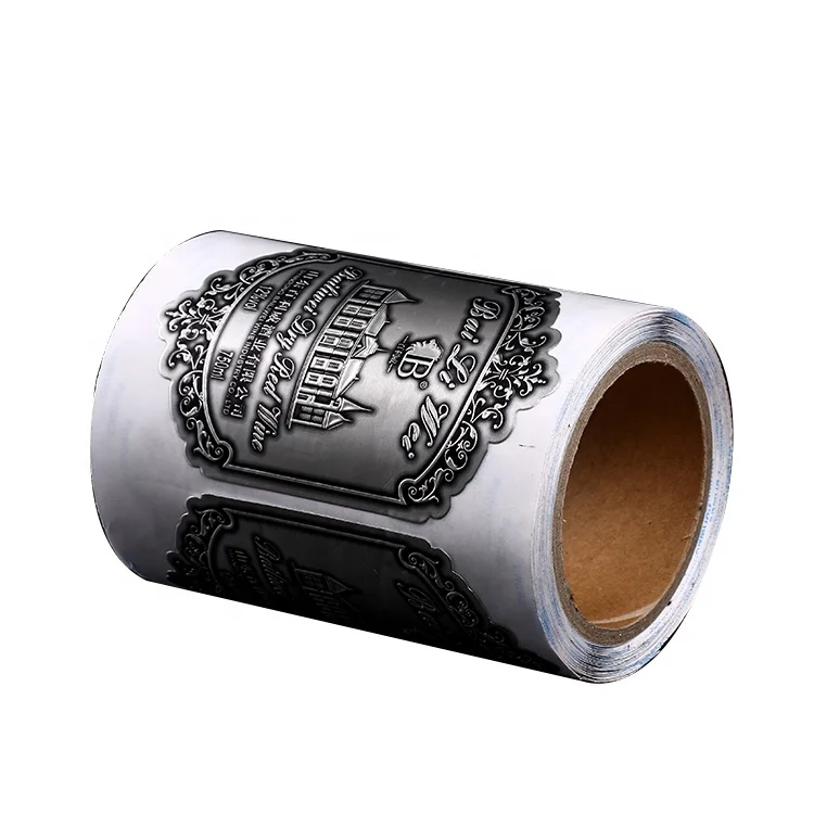 Wholesale Custom Strong Sticky Waterproof Gold Foil Adhesive Label Sticker for Bottle Stickers Printing