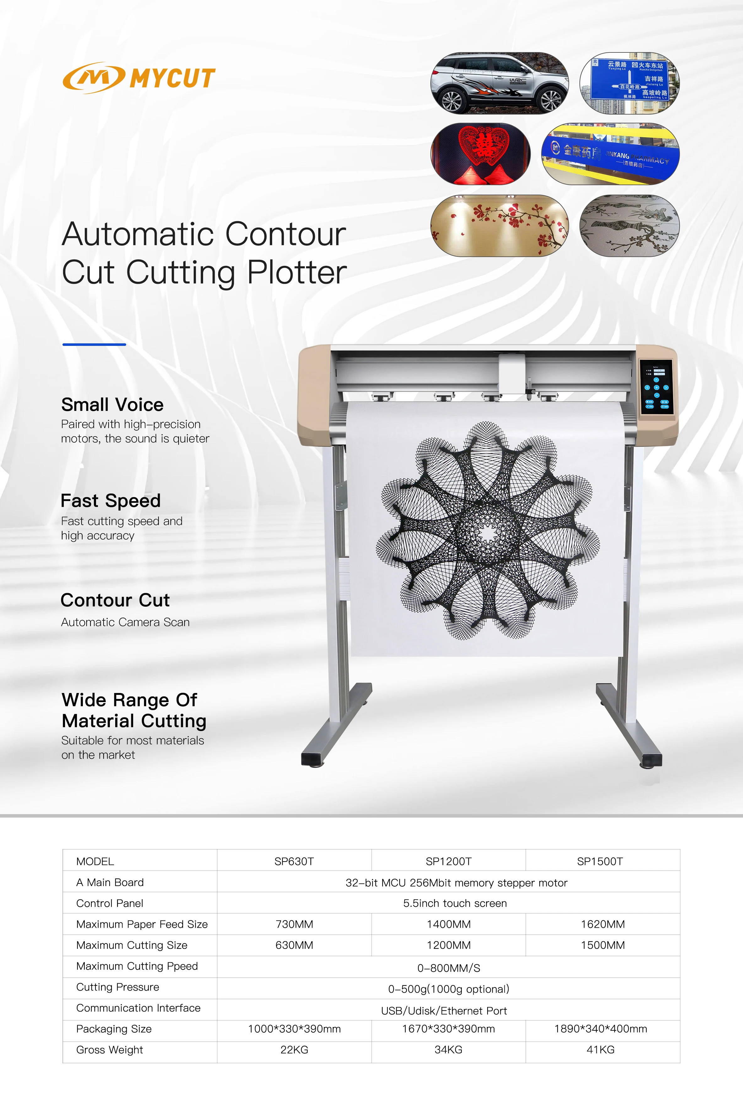 NEW MYCUT SP630CT camera scan contour cut vinyl cutting machine cutting plotter