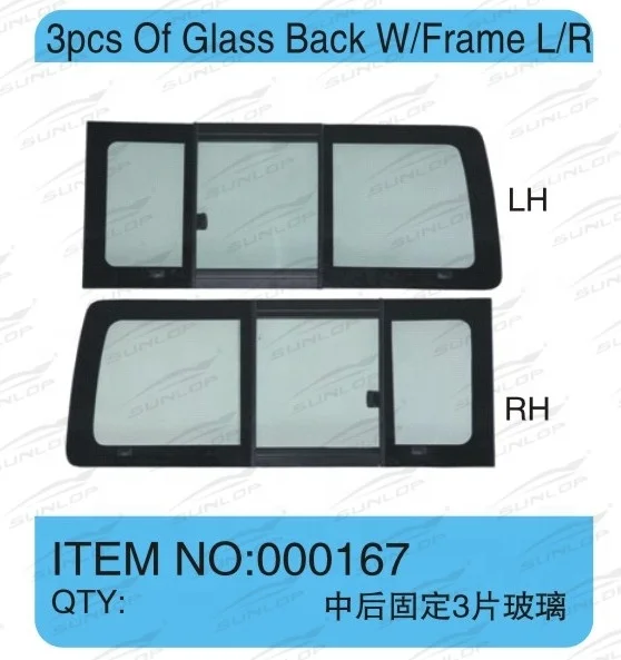 Запасное стекло 000167 для бокового стекла hiace боковое 3 шт. заднее с рамкой