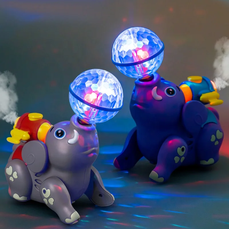 New design Elephant Toy With Music Flashing Light Kids Electric spray Toys Animal Cartoon Toys For Kids
