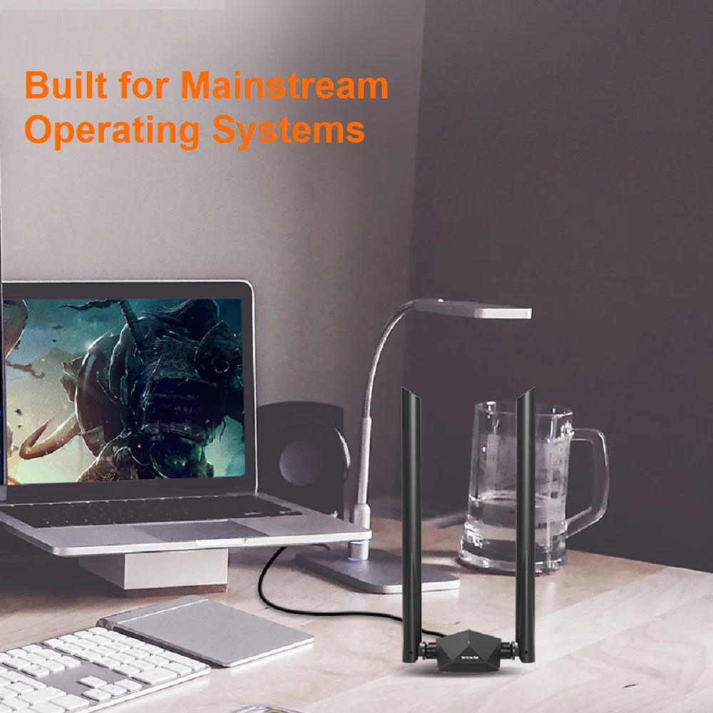 USB WIFI Adapter WiFi 6 AX1800 Dual-Band Tenda Network Card 1800mbps USB3.0 5dBi antennas 2.4&5G Wireless Adapter PC Laptop