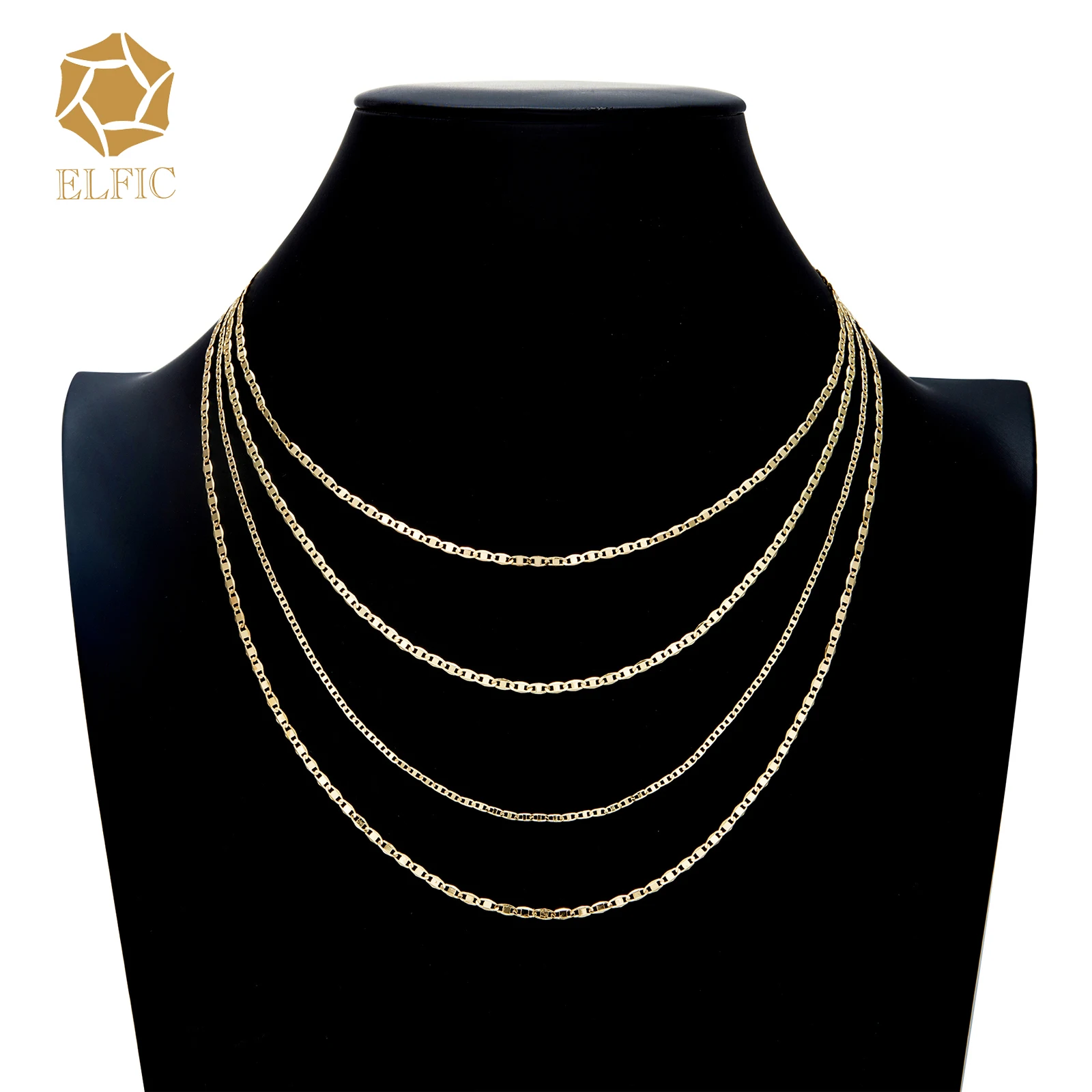 Elfic горячая Распродажа позолоченное ожерелье 14k позолоченный 18 дюймов-24-дюймовый