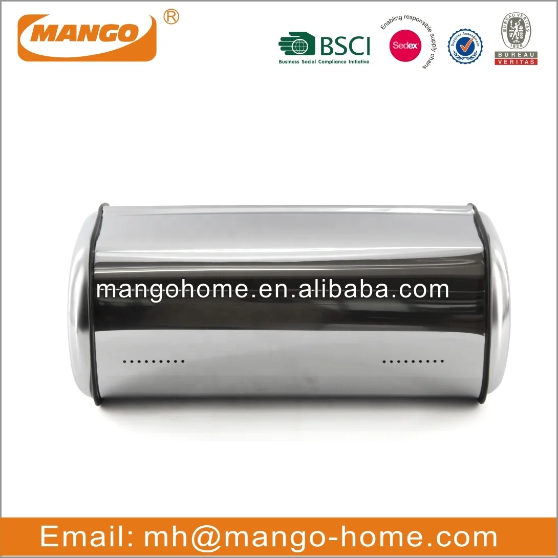 Stainless Steel Bread Box Metal Bread Bin For Kitchen Food Container