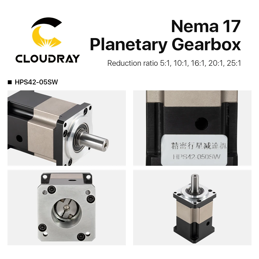 Cloudray Nema 17 Standard Square Precision Planetary Reducer Gearbox For Laser