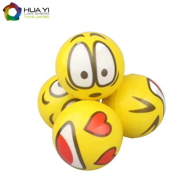 Hot Sale Pu Foam Stress Ball Cheap Price Custom Shape Printed Smily Polyurethane Pu Foam Stress Ball