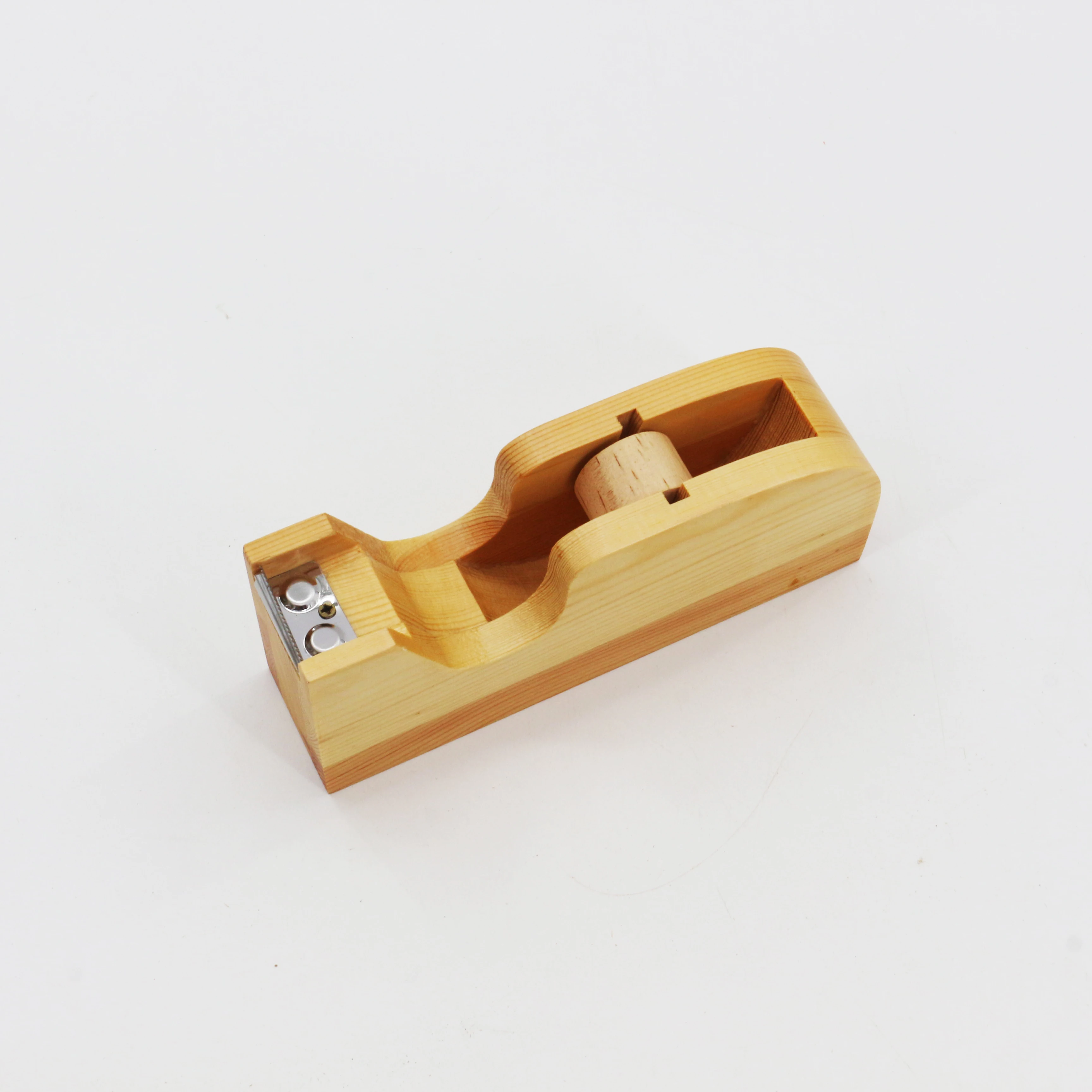 Office Desktop Tape Dispenser Wood Tape Roll Dispenser Wooden Tape Holder