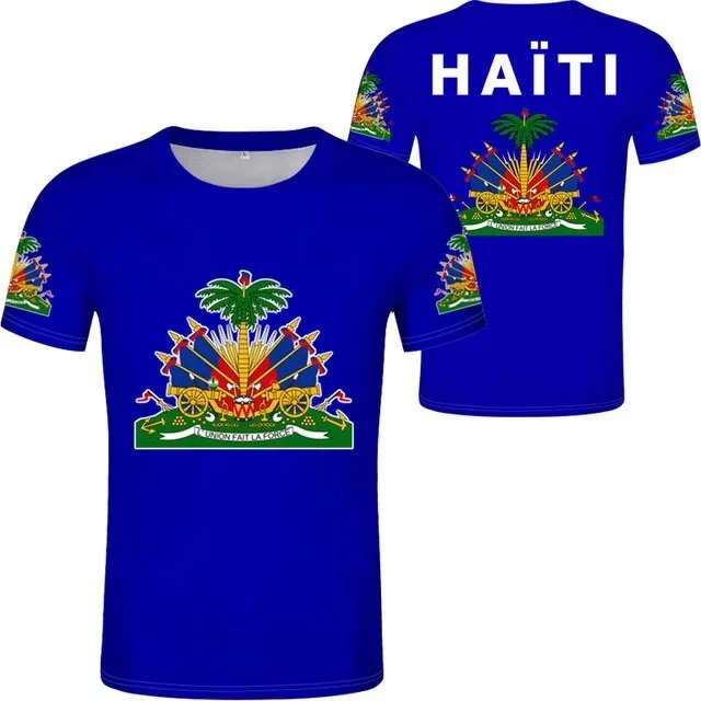 Hn Hot Sale Haiti Flag Clothing Custom Logo Full Print Design T Shirt with Haiti National Flag