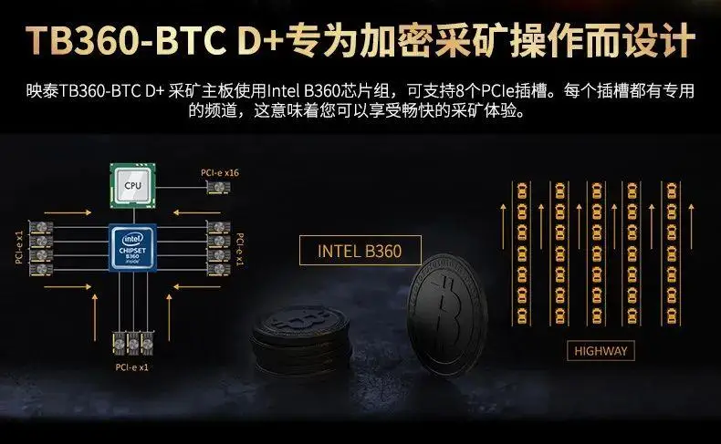 BIOSTAR TB360 D + может вместить 8 видеокарт стабильная и прочная отличная репутация расширенной мощности ATX mine