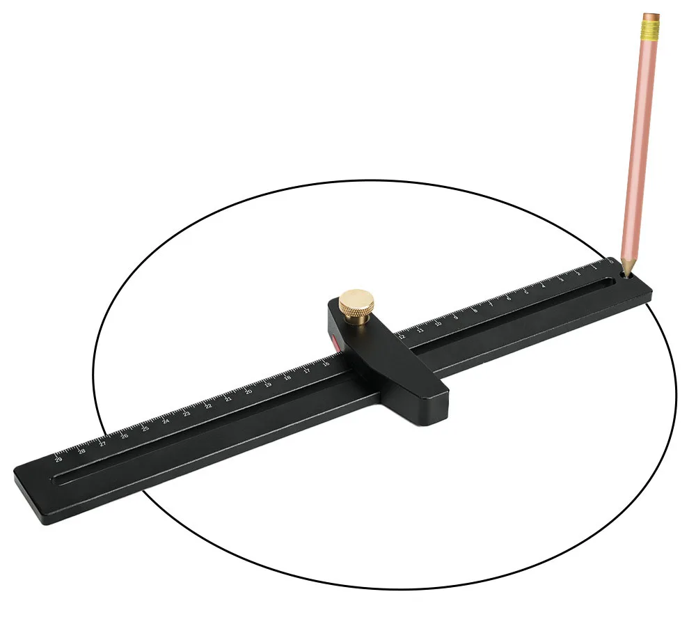Woodworking drawing round ruler compass parallel scriber Drawing project decoration scriber Multi-functional aluminum alloy tool