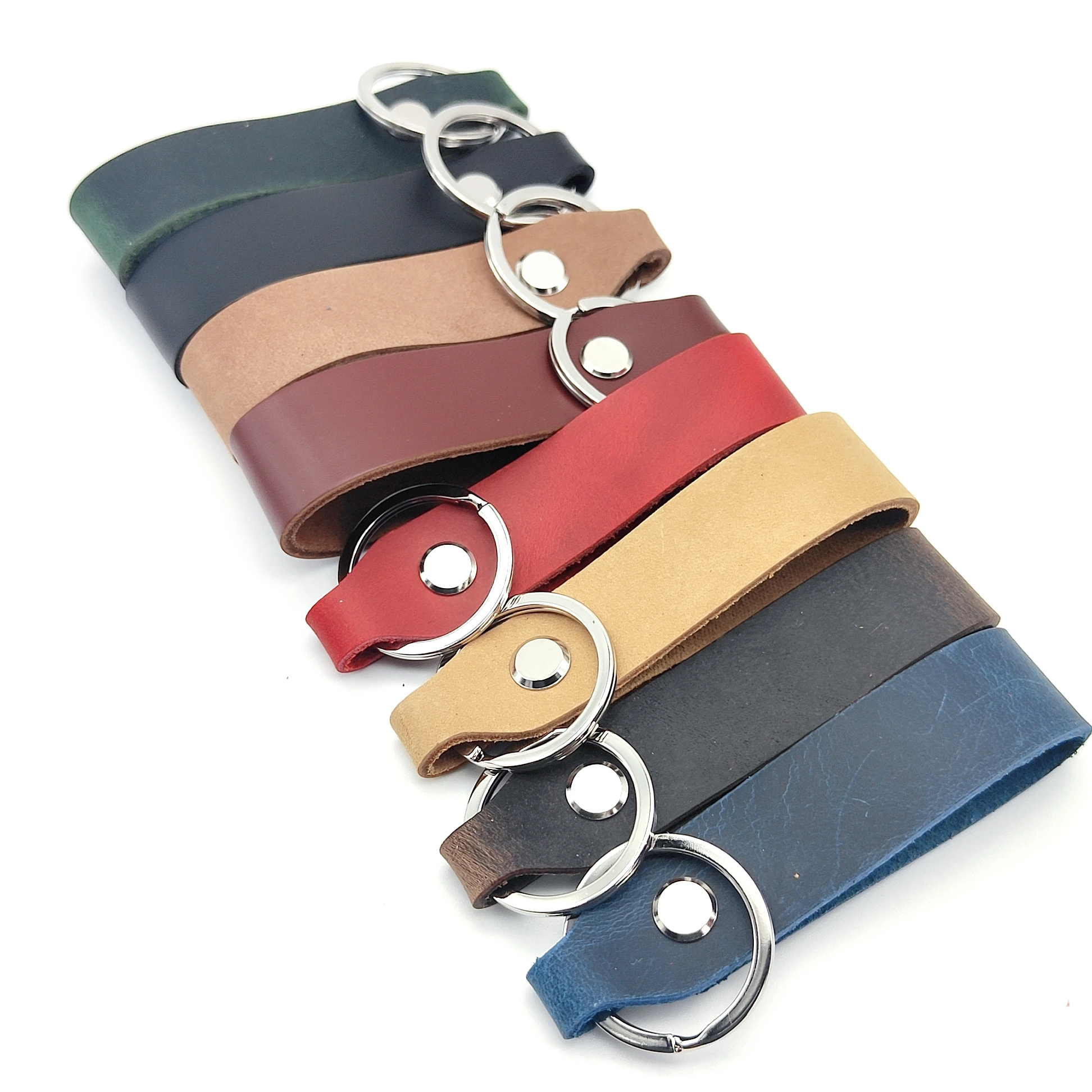 Promotional Gift Custom Embossed Logo Laser Engraving Car Pu Leather keychain leather measuring tape