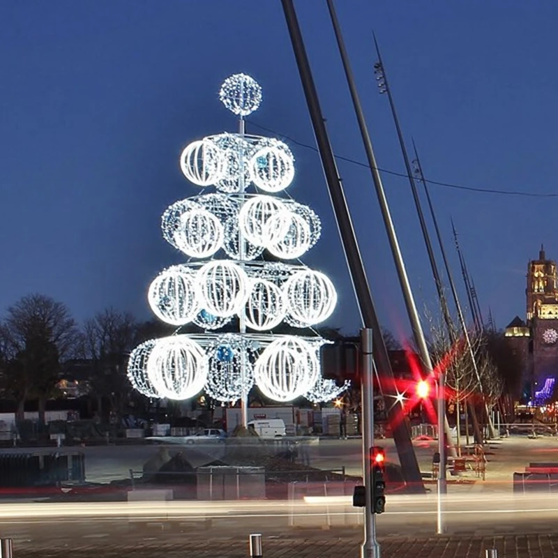 PVC 30ft 40ft 50ft 60ft Giant Large 3D Huge Illuminated Artificial Christmas Led motif tree light