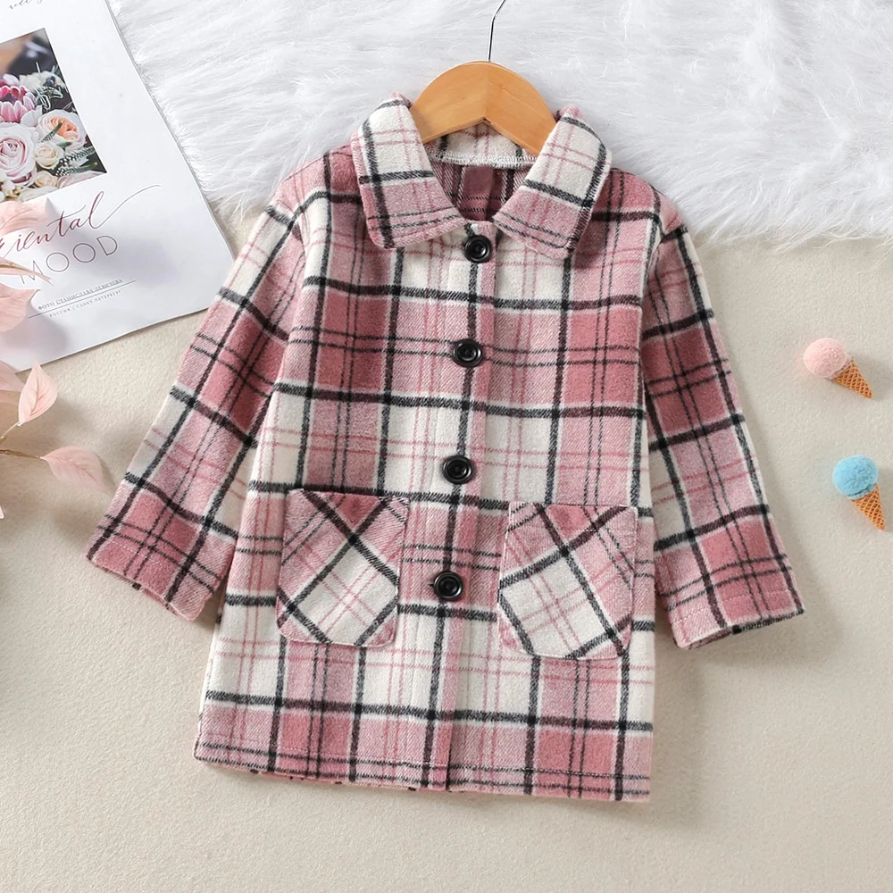 2020 new Kids Girls Jackets autumn Long sleeve Coat for Girls Teens Autumn Warm Outerwear Children Girls Plaid Windbreaker