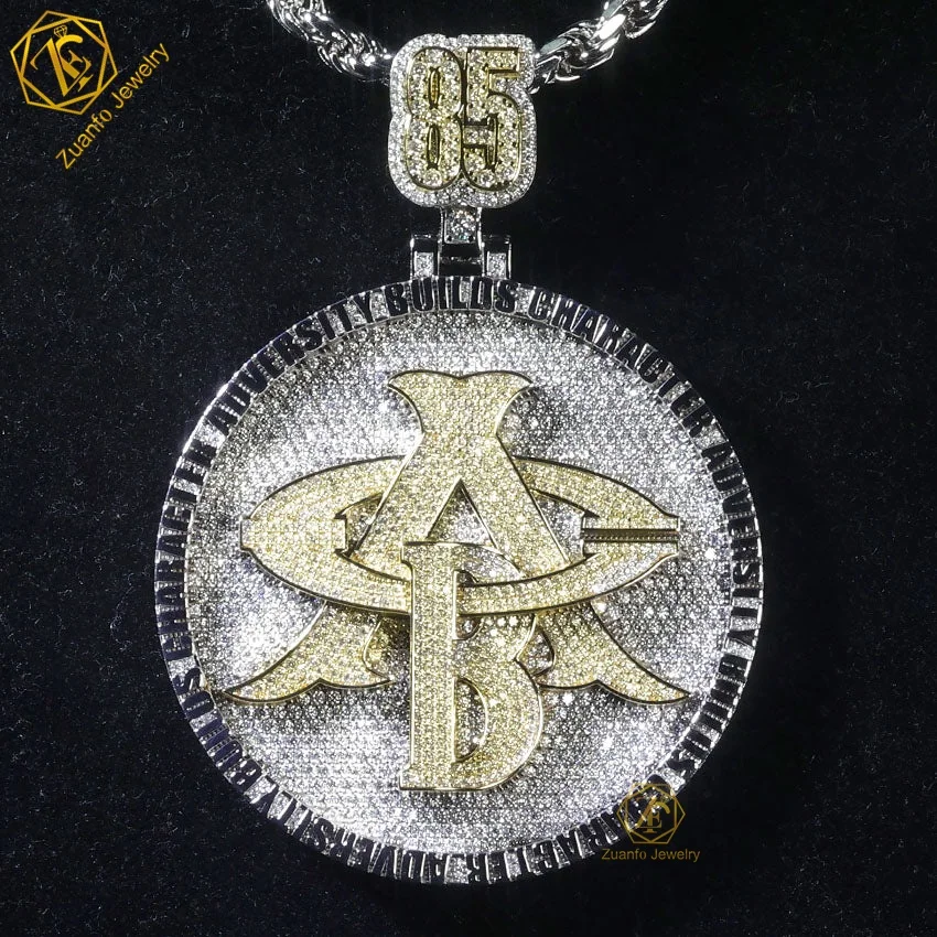 Pass Diamond Tester Iced Out Moissanite Name Pendant Custom 925 Silver VVS Diamond Hip Hop Letter Pendant Link Chain Jewelry
