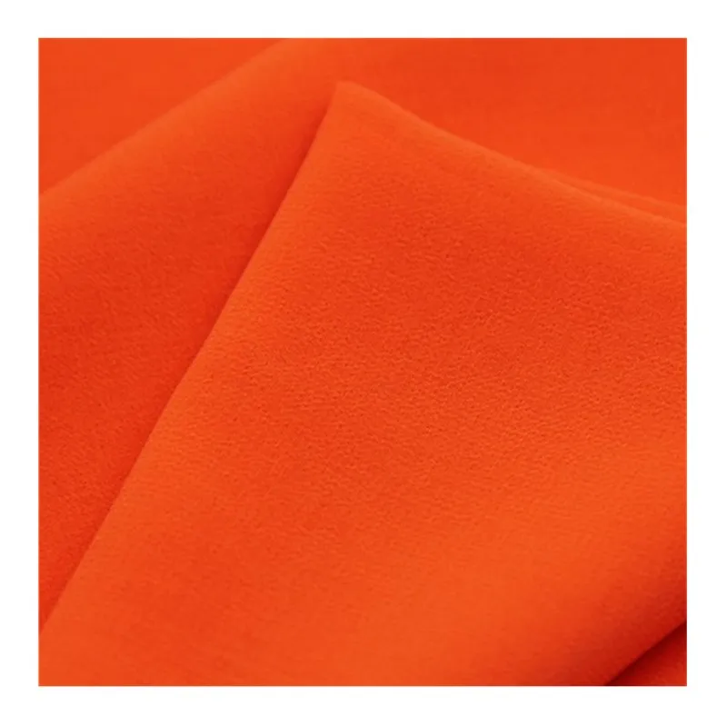 Garment orange korea silk chiffon fabric dress composition chiffon fabric