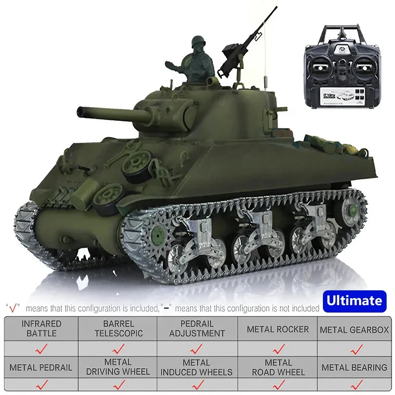 Heng Long 3898-1 U.S. M4A3 Sherman 1/16 2 4 г инфракрасный Баттл BB Airsoft дымовые огни звуковой стальной металлический гусеничный Танк модель игрушки