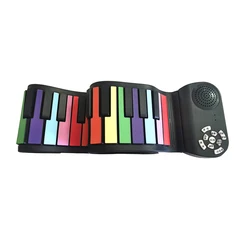 Portable Educational Toy Music Instrument Children Roll up Flexible Digital Electronic Piano With USB 49 Keys Silicone Keyboard