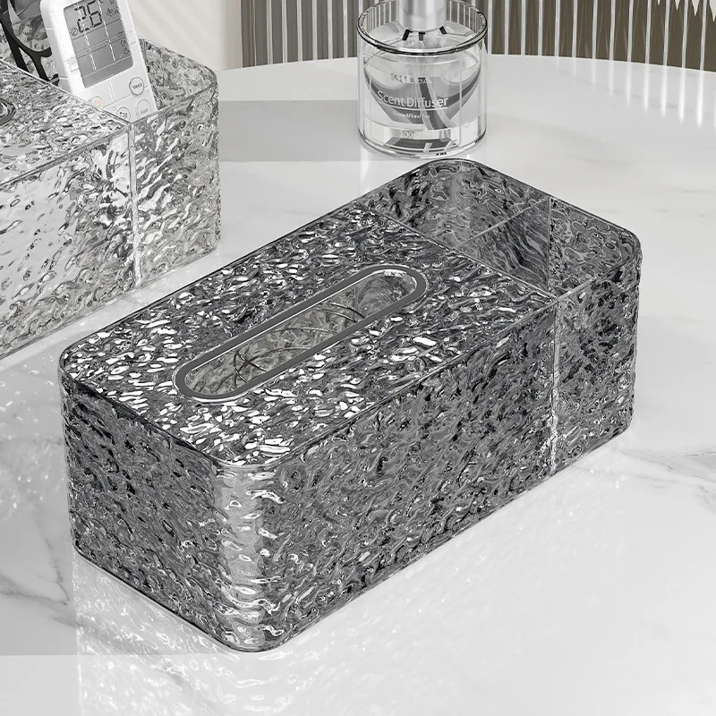 Napkin Dispenser Decorative Face Towel Storage Box for Kitchen Bathroom Dorm Freestanding Gray