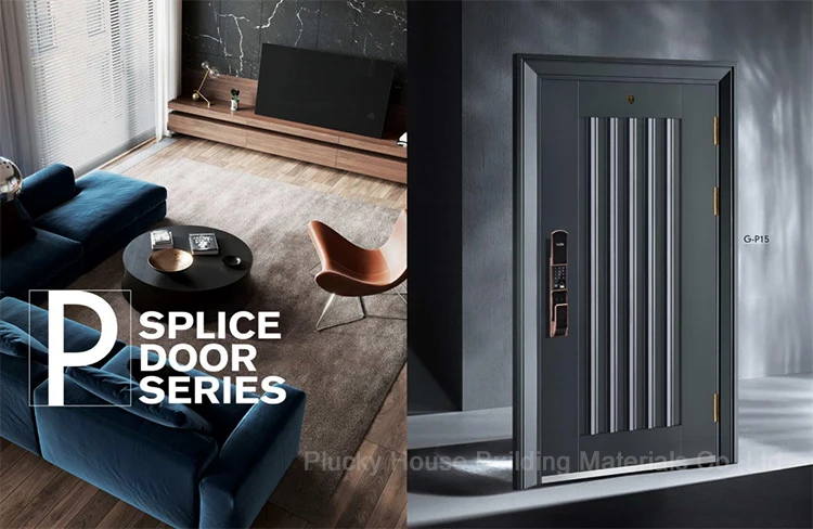 Luxury Design Metal Steel Door Single Double Exterior Front Security Steel Door 