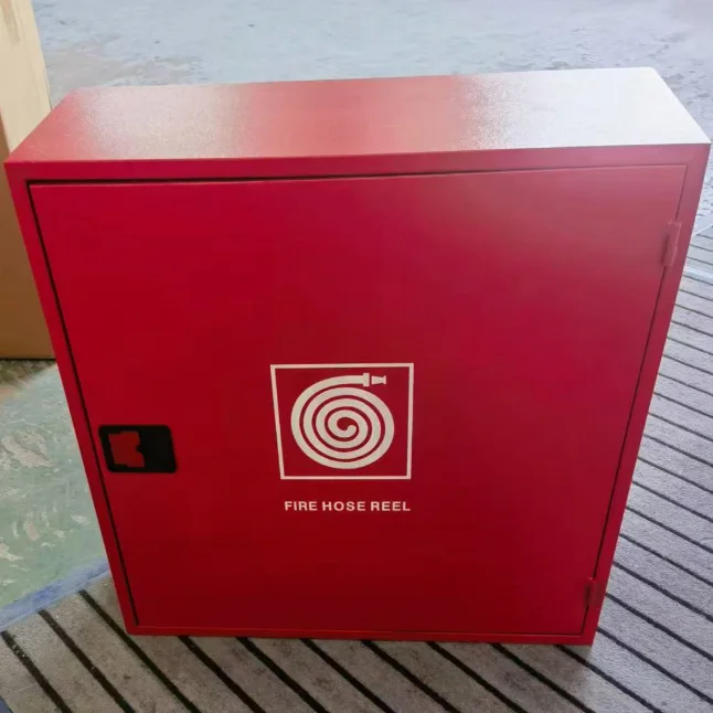 Fire hose reel cabinet with fire hose reel 19mm 25mm fire fighting hose reel box