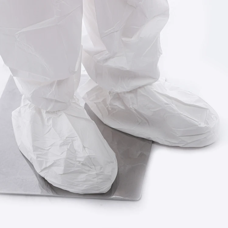 Type 5/6B Disposable 55g Microporous Waterproof Chemical Coverall with boot cover