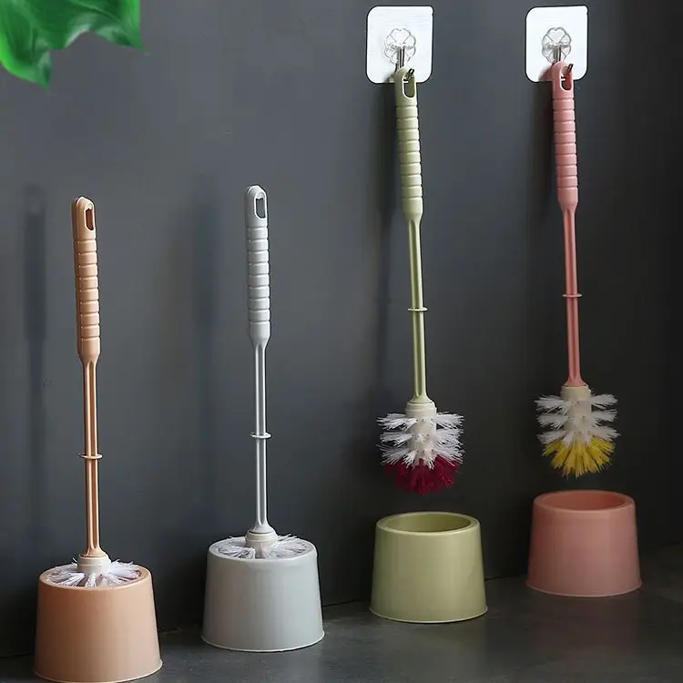 High Quality Toilet Brush Holder Set Plastic Round Plastic Cleaning Brushes Toilet Brush For Bathroom