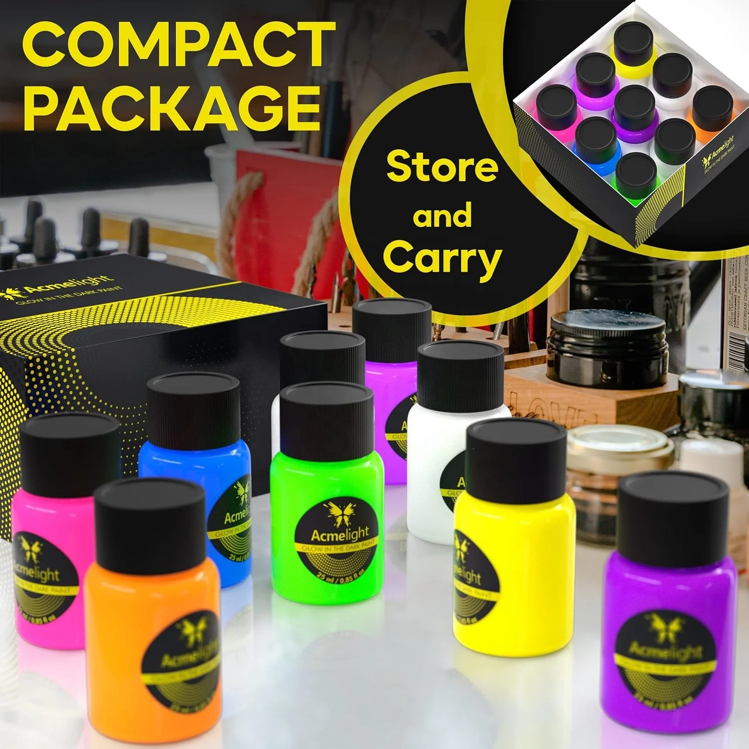 Glow Paint Party Decoration Dark Acrylic Paint Fluorescent Neon Color for Canvas