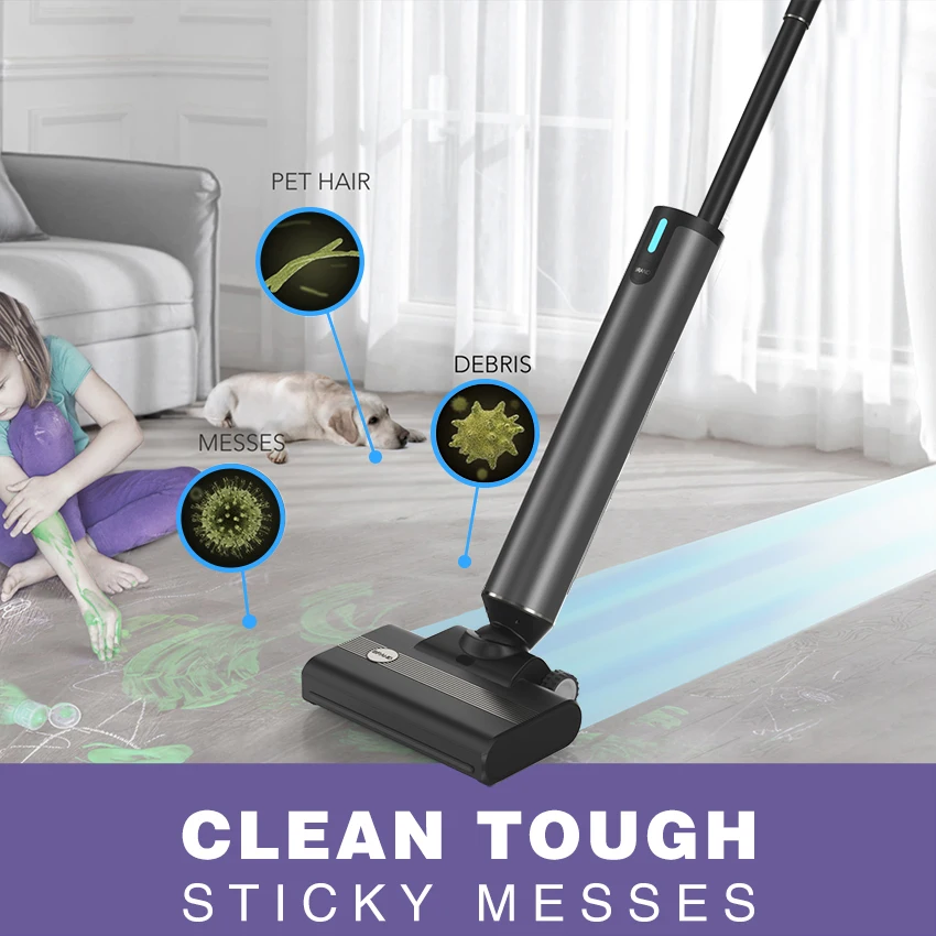 All In One Vacuum and Mop Hard Floor Washer Cleaner Self Cleaning Upright Carpet Cordless Wet Dry Vacuum Cleaner