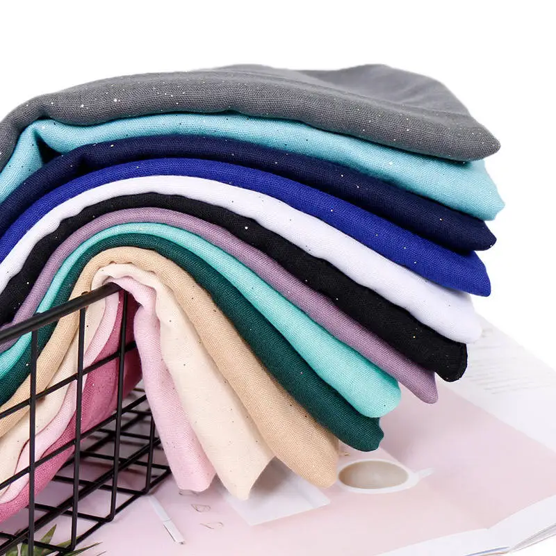 Musulman Multicolor New Bronzing Balinese Ladies Scarf Solid Color Gold Piece Long Scarf Ladies Shawl Muslim Women Hijabs