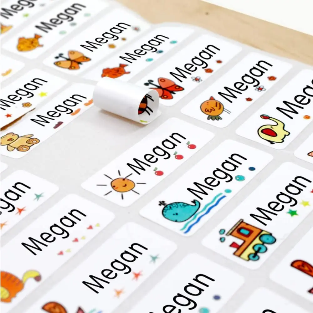 Этикетка для детской бутылочки Водонепроницаемая детская этикетка с именем, наклейка с именем на заказ, наклейка с рисунком для детей, дневной уход