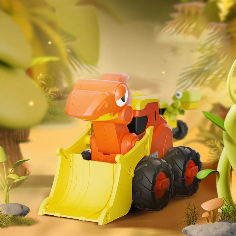 FiveStar Beach Engineering Dinosaur Car One Press Go Toy Plastic Truck Vehicle Children Toys Outdoor Playing