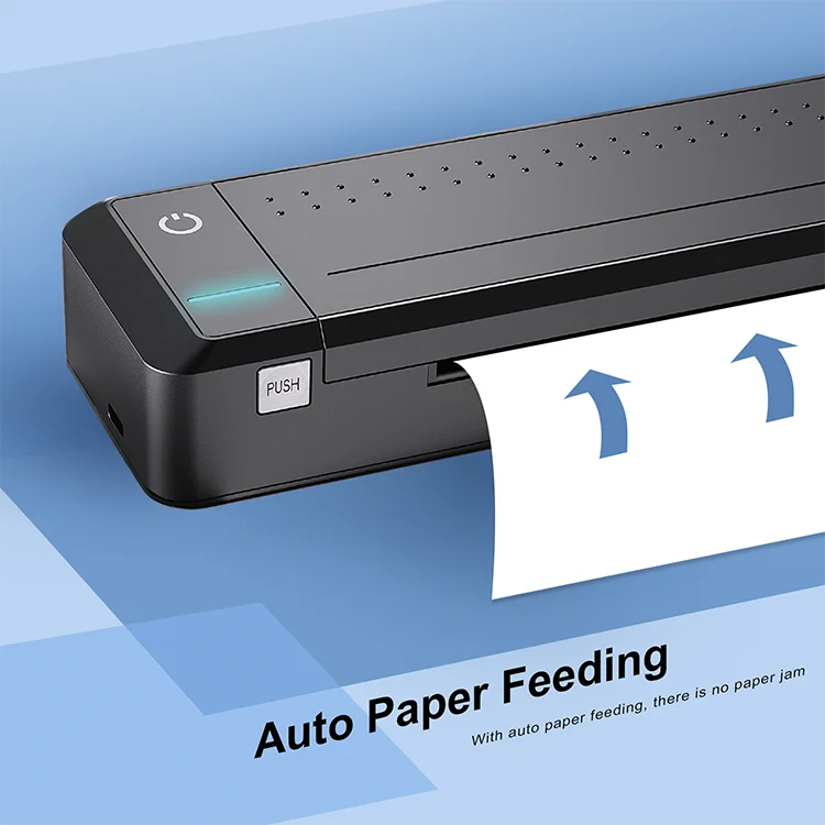 OWNFOLK 300dpi 210mm A4 BT USB Connection Mini Photo Printer Portable Thermal Printer Mobile Document Printer