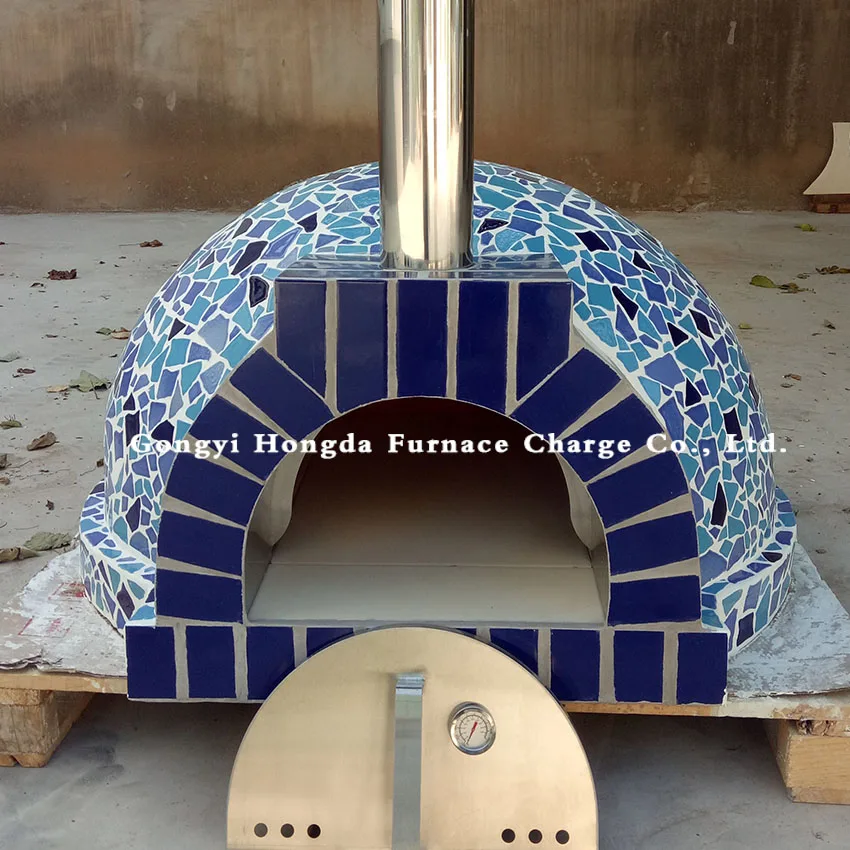 ceramic propane wood conveyor pizza oven rotating stone small wood burning hot pizza dome oven for sale