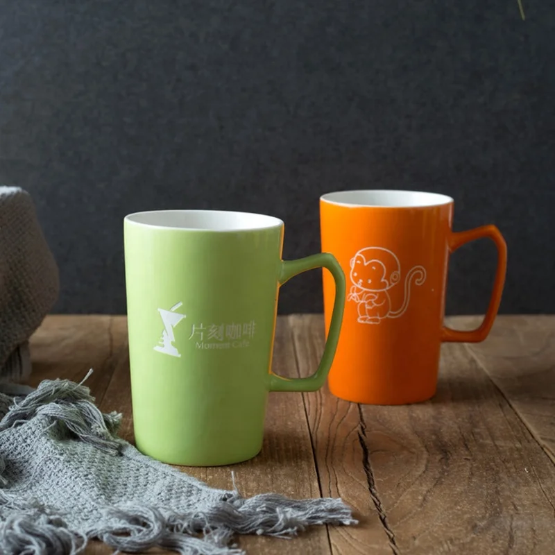 14 oz 18 oz Wholesale Promotional Gift Customized Laser Engraved Mugs Silicone Ceramic Coffee Cup Mug With Laserable Logo