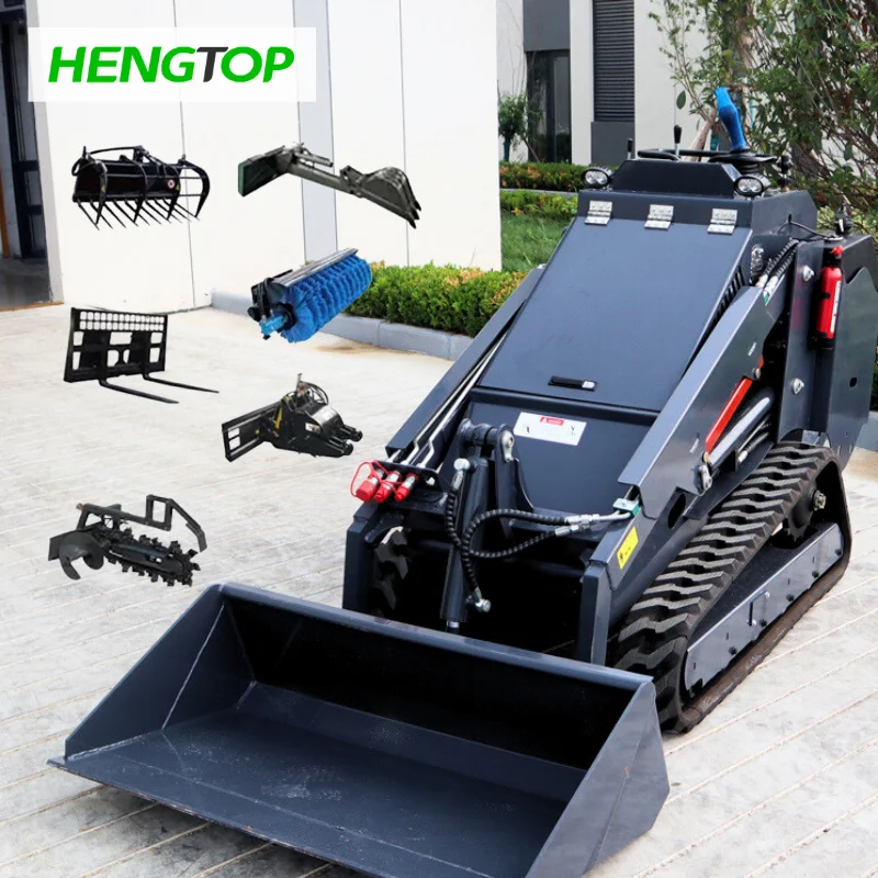 Powerful Snow Cleaning Mini Skid Steer Loader hydraulic Crawler 500KG Track Skid Steer Loader Earth-moving Skid Steer Loader