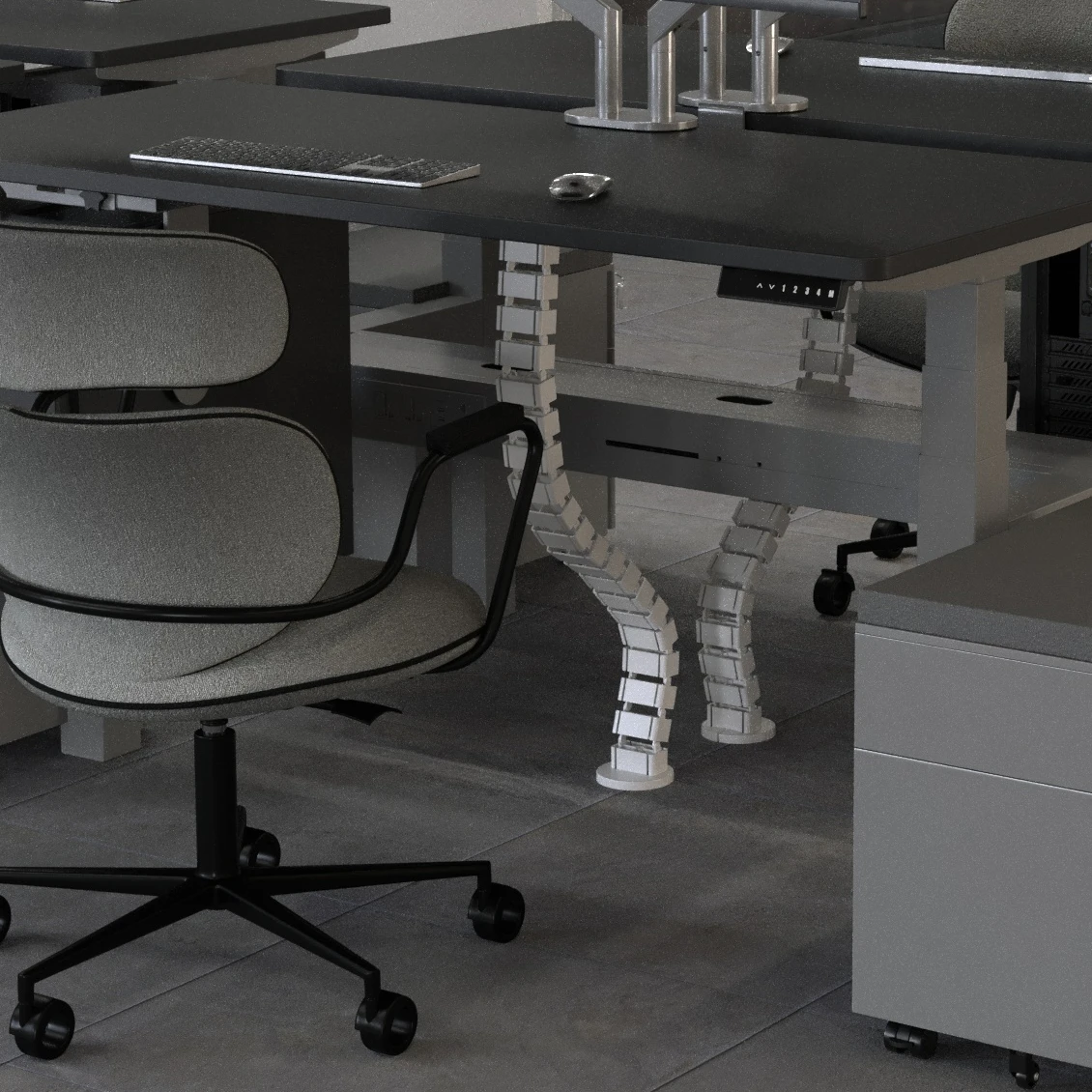 computer desk wire tray for height adjustable standing desk accessories spine cable tray snake pipe
