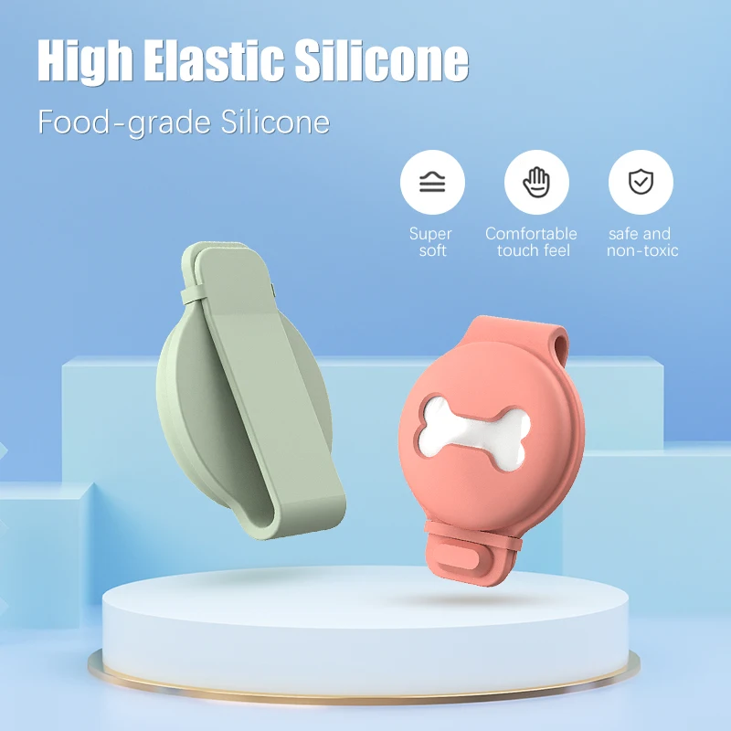 Custom Silicone Airtag Case for Pet Collar Case for Air Tag Dog Collar Anti-Lost Air Tags Holder for Cat Dog and Other Pets