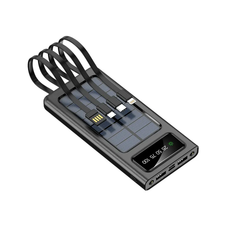 2023 New Products Solar Power Bank Hot Trending 30000mAh Double USB 2.1A Ultra Slim Electronics Portable Charge Flashlight