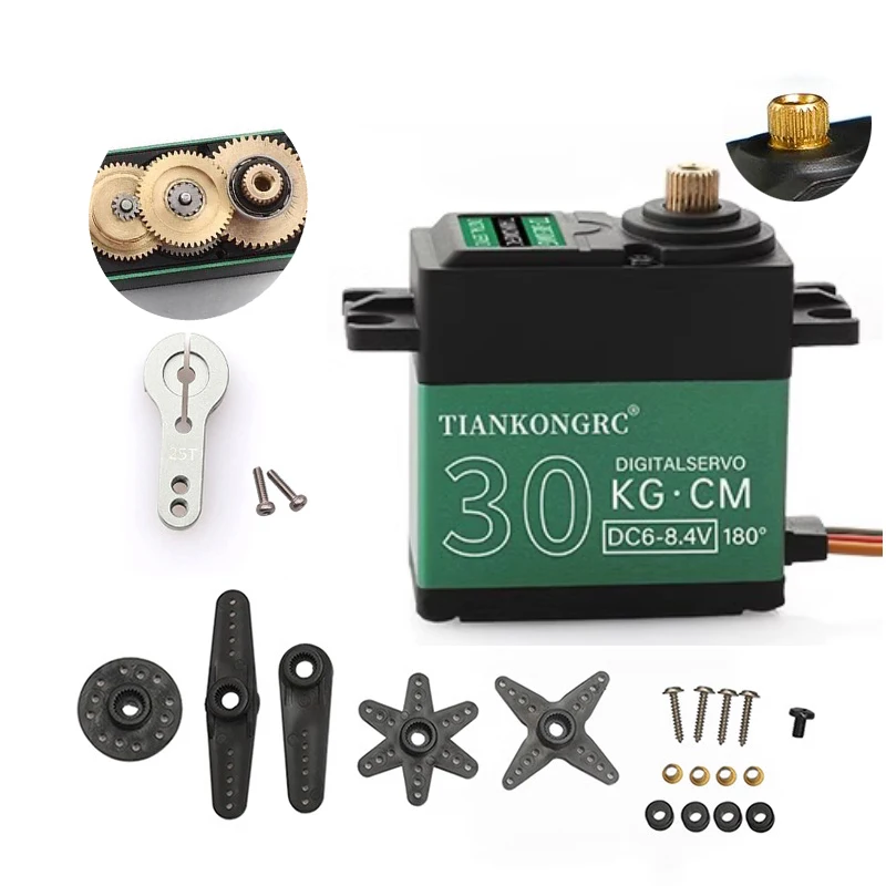 Водонепроницаемый цифровой сервопривод 30 кг высокоскоростной металлический для 1/8 1/10 1/12 шкалы Радиоуправляемый автомобиль Baja Роботизированная рука Вертолет DIY
