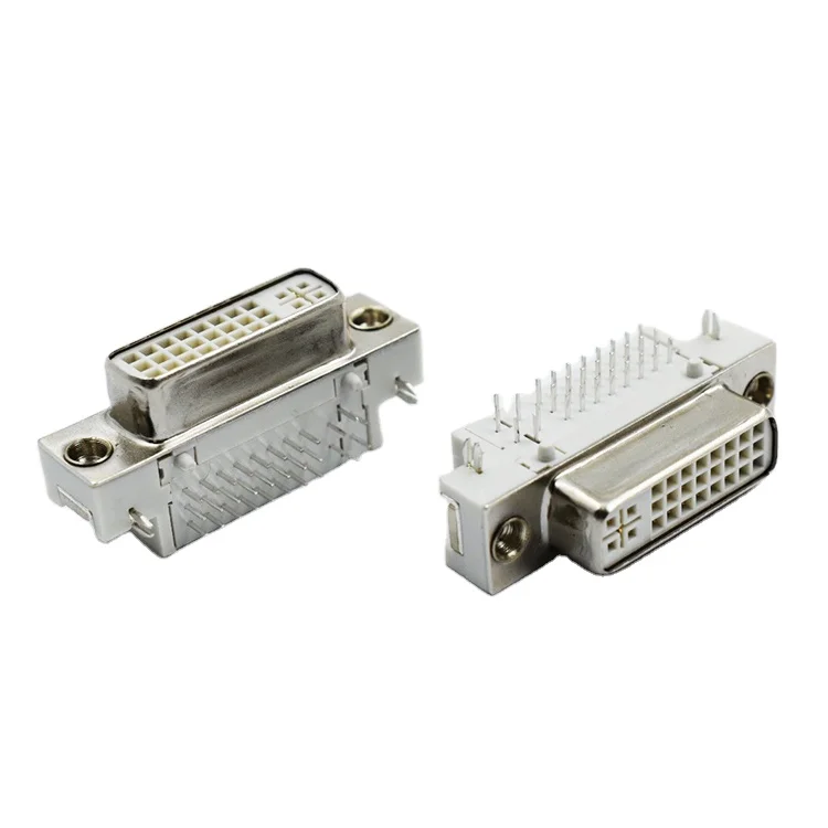 PCB Mount DVI24+5 Female DIP Connector Right Angle