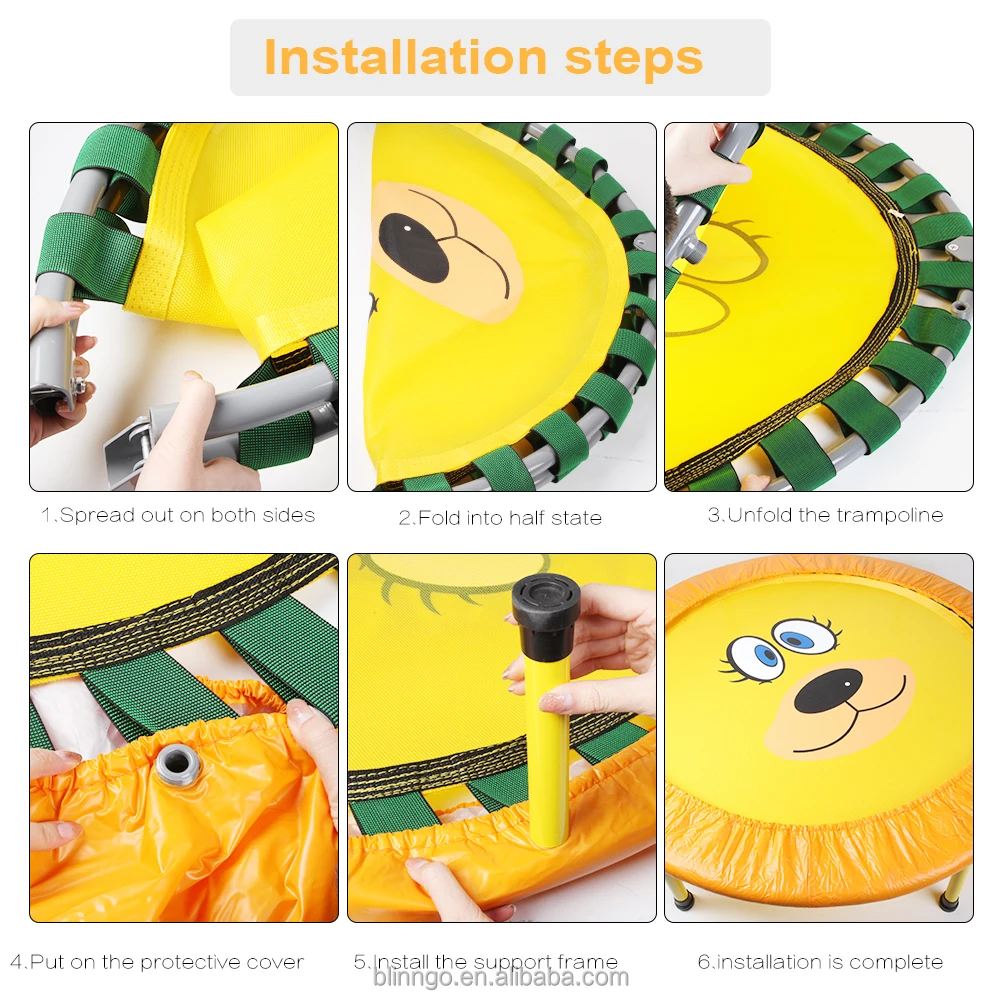 Manufacturer Child Trampolines for Adults with Protective Cover Folding Trampoline Outdoor Foldable