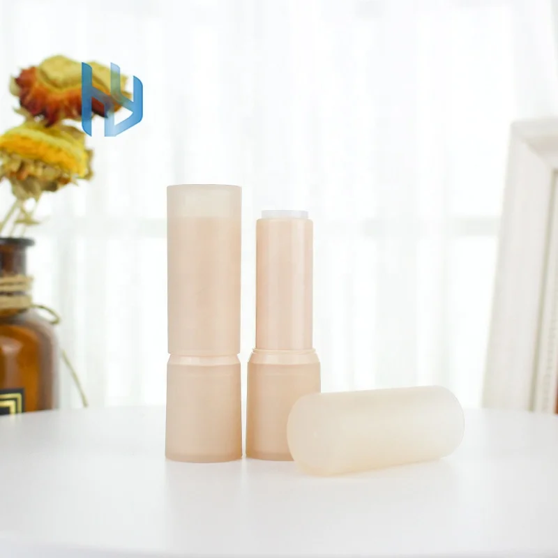 cheap price fancy makeup cosmetic tube matte nude color plastic lipstick tube,round custom logo lip balm container