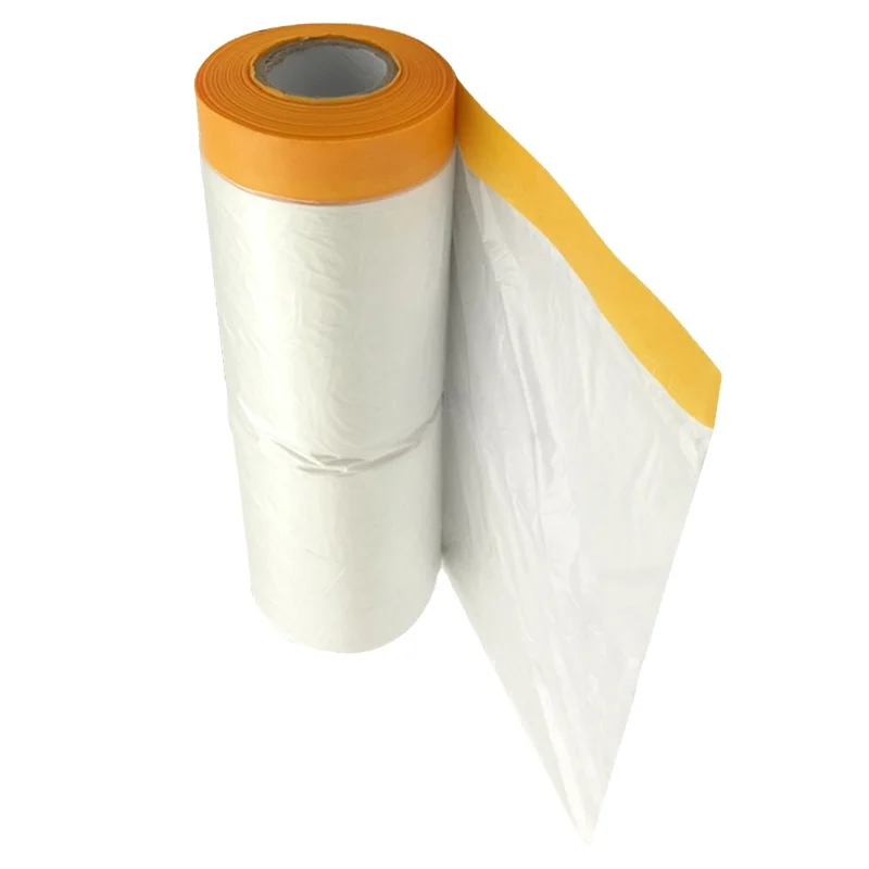
55cm 110cm 270cm Painting Protecting Automotive Spray Covering Painter Pre-Taped Masking Film 