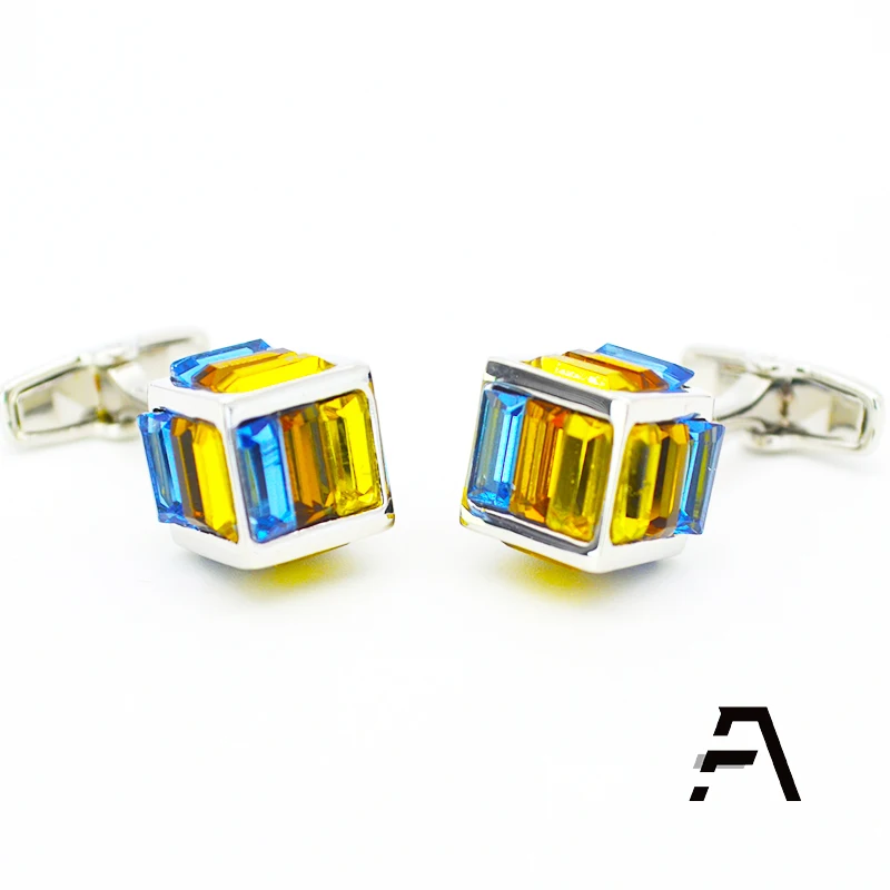 Jewelry Inlay cufflinks Cube Design