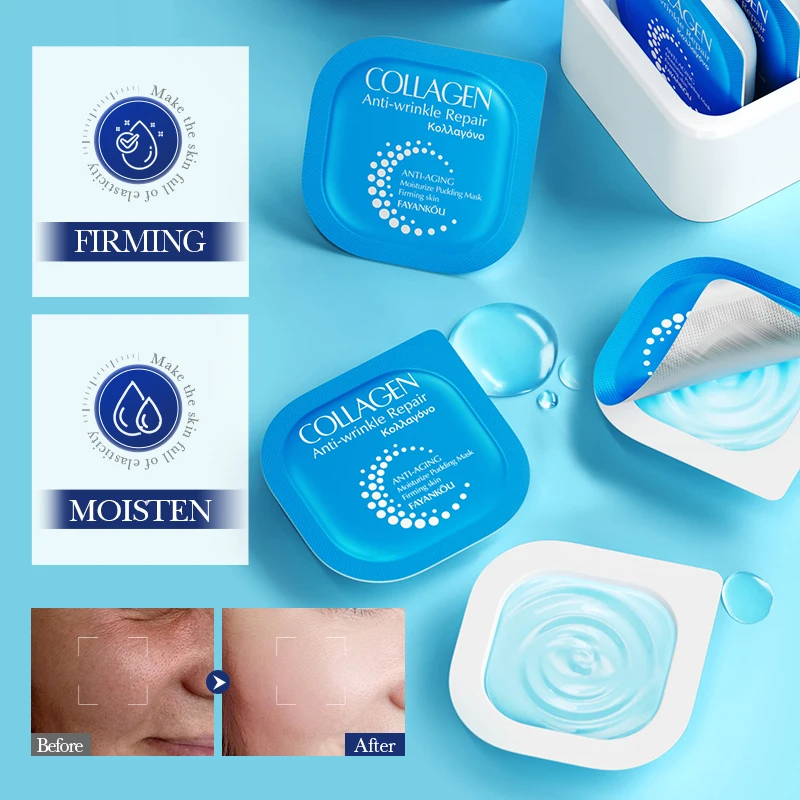 FAYANKOU Private Label Korean Collagen Anti-Wrinkle Mud Mask Repairing Smooth And Moisturizing Jelly Pudding Clay Facial Mask