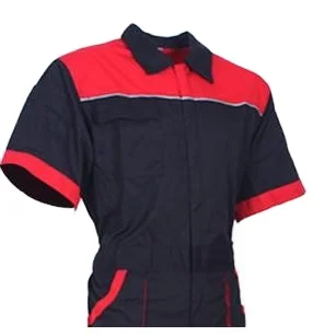 Safety Workers Anti Static Cotton Aramid Short Sleeve Coverall With Knee Pad Coverall