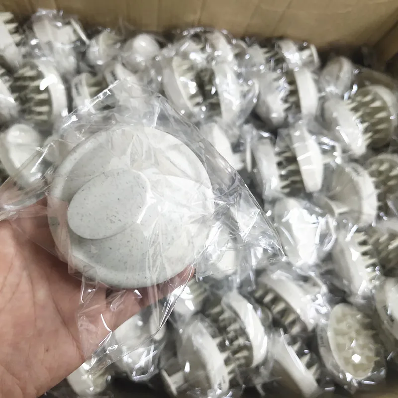 Colorful Head Scrubber Silicone Hair Scalp Scrub Massager Wheat Straw Scalp Massage Shampoo Brush