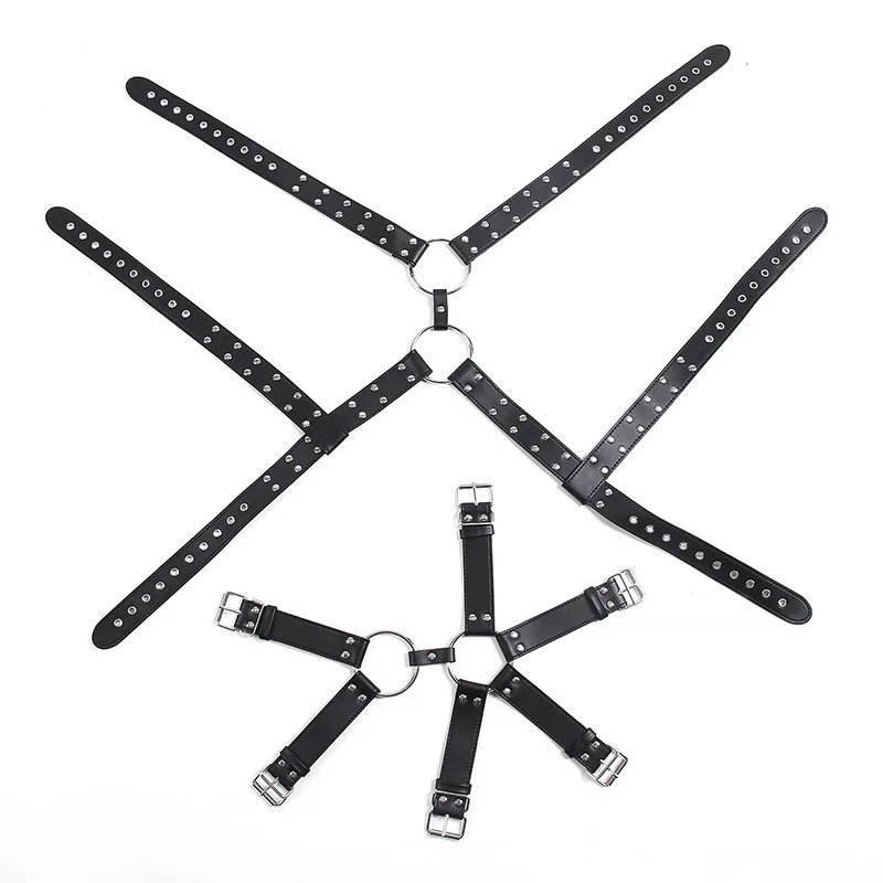 Wear Leather Clothes Bondage Body Restraints for Men Sexy Games Appliance