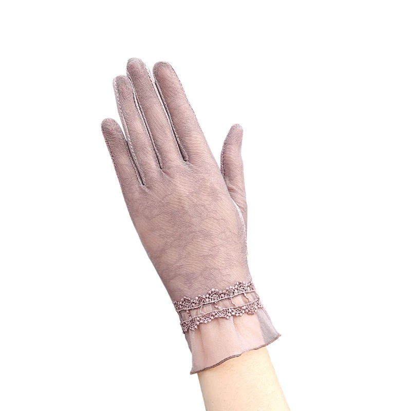 YD4025 Custom Fashion Summer UV Sun Protection Women Ladies Safety Party Wedding Lace Bridal women Car Driving Gloves